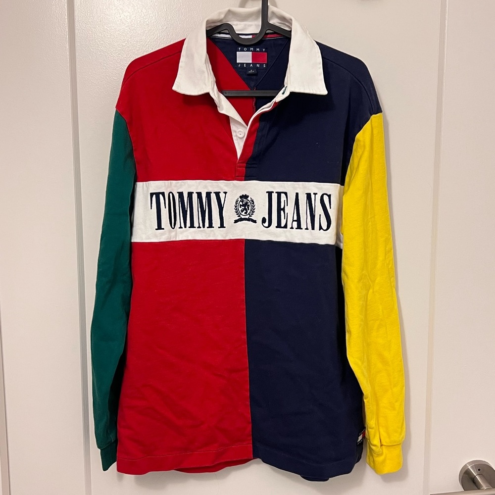 RARE Tommy Hilfiger TJ 90s Colorblock Rugby Polo in size M